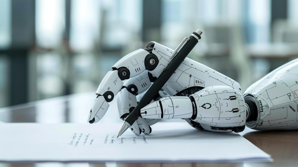 Humanoid robot szöveget ír